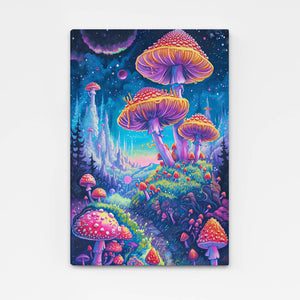 Colorful Mushroom Art Cavas