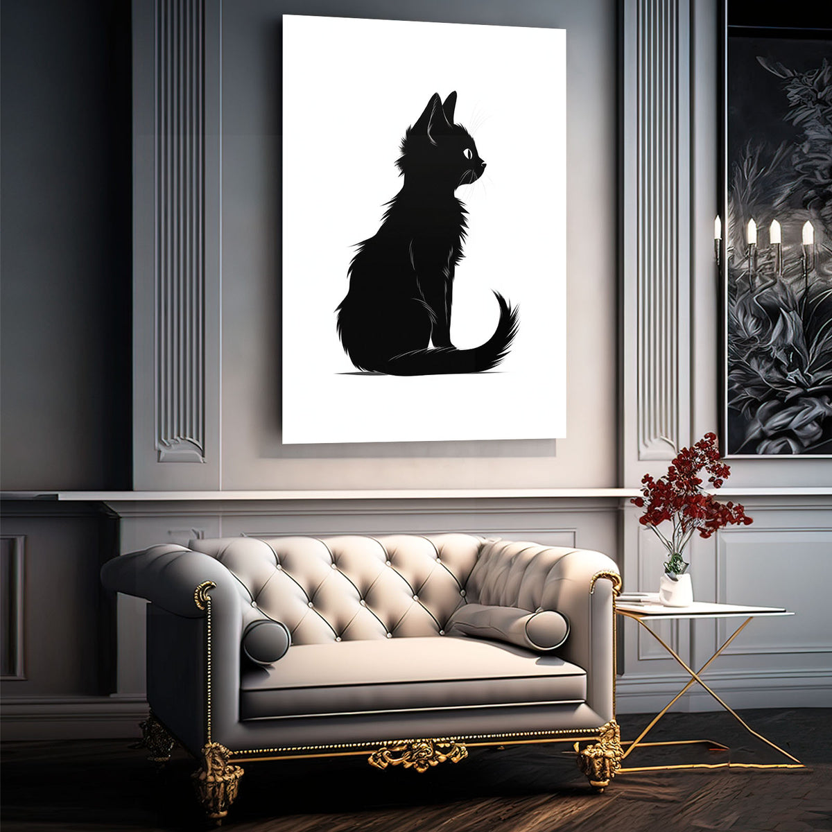 Black And White Cat Wall Art 