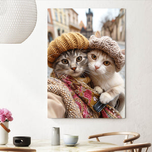 Two Cute Cat Wall Arts | MusaArtGallery™