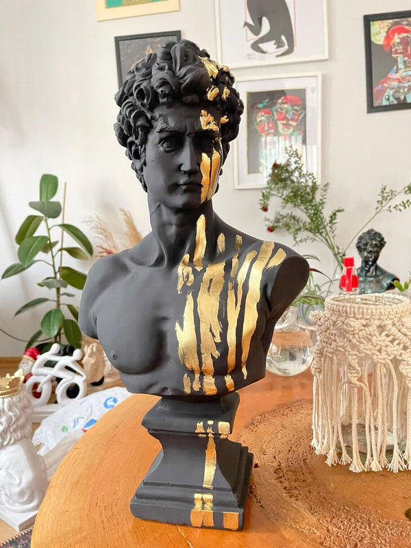 Black Gold David Bust Statue -David Bust Statue For Sale