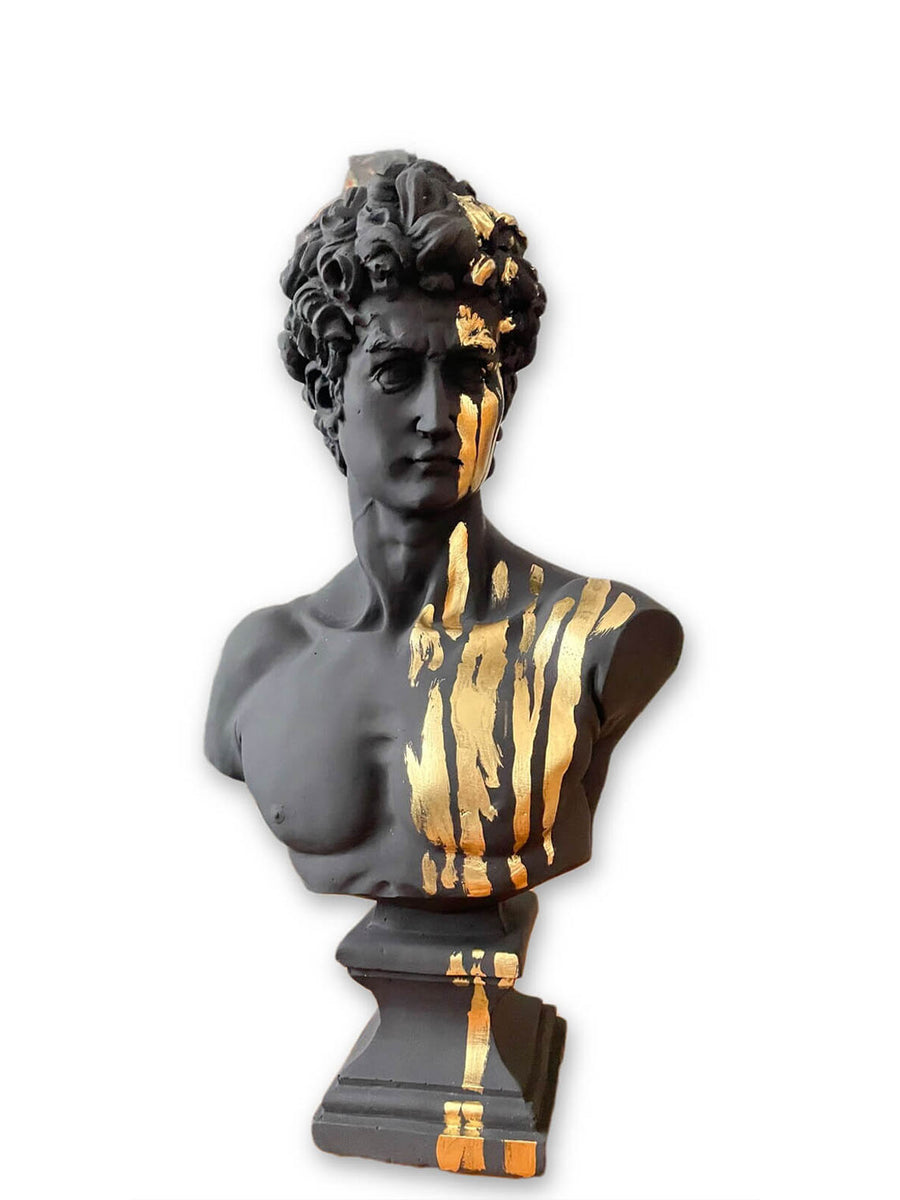 Black Gold David Bust Statue - David Bust Statue For Sale
