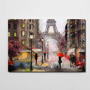 Paris Umbrella Canvas - Paris Painting