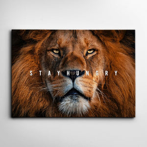 Stay Hungry Lion Canvas - Lion Wall Art