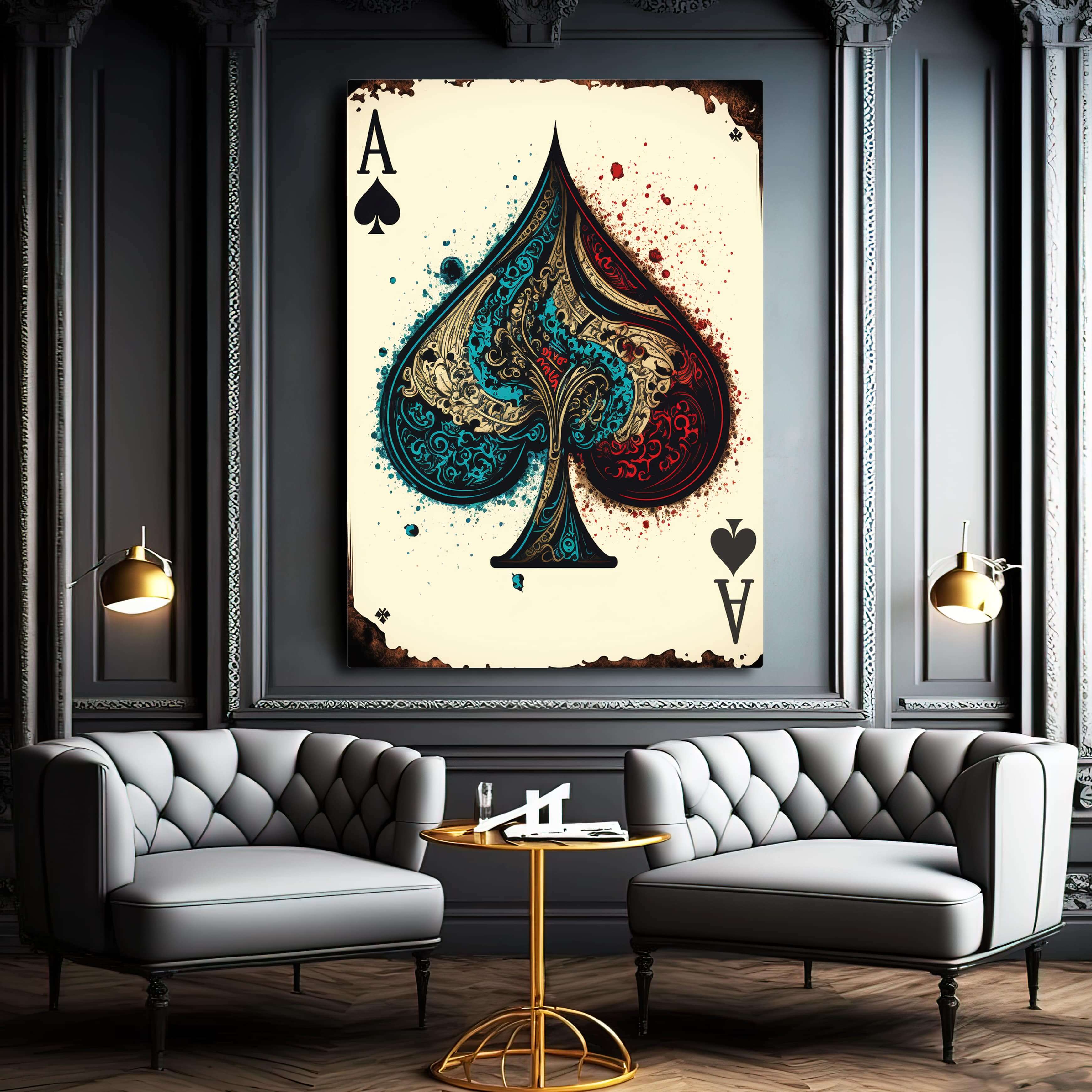 Playing Card V  Gold playing cards, Ace of spades tattoo, Playing cards  design