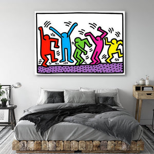 Keith haring dancing man canvas
