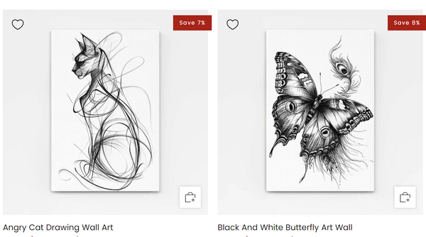 where to buy black and white canvas wall art