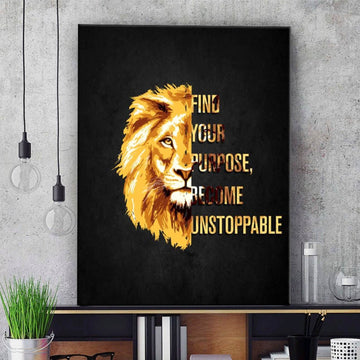 find your purpose lion canvas
