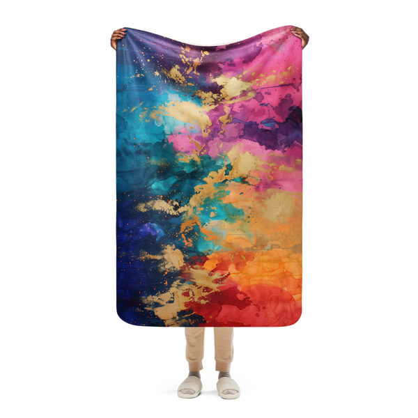 Abstract 60x80 Sherpa Blanket