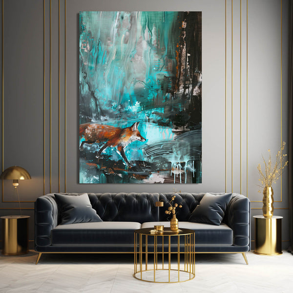 Abstract Blue Fox Art | MusaArtGallery™