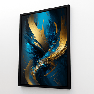 Black floating frame canvas detail - MusaArtGallery