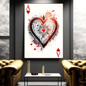 Ace of Hearts Canvas | MusaArtGallery™