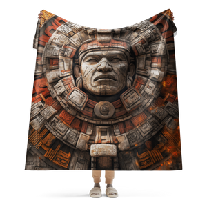 Aztec Face Sherpa Blanket