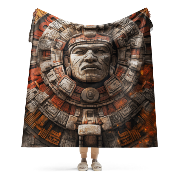 Aztec Face Sherpa Blanket