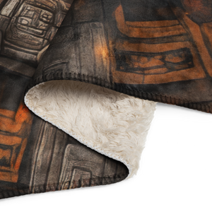 Aztec Face Sherpa Blanket