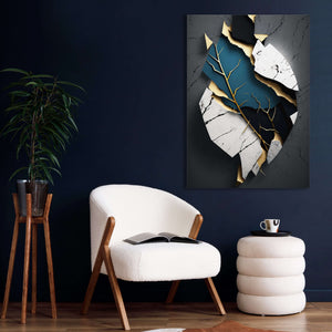 Black Vertical Abstract Canvas Art | MusaArtGallery™