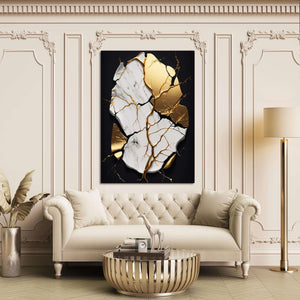 Black White and Gold Abstract Wall Art | MusaArtGallery™