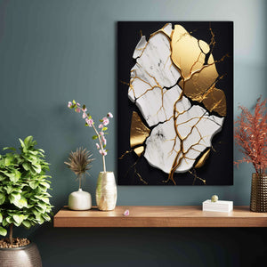 Black White and Gold Abstract Wall Art | MusaArtGallery™