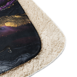 Black Purple Sherpa Blanket