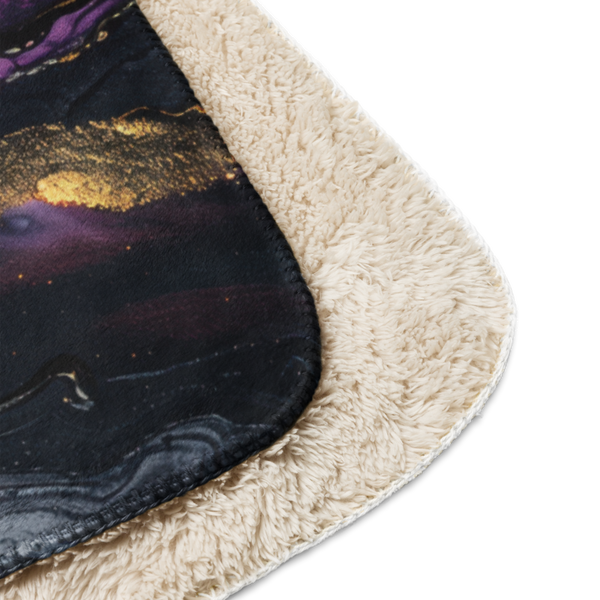 Black Purple Sherpa Blanket