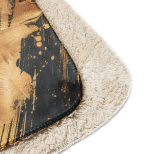 Black and Gold Sherpa Blanket