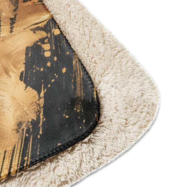 Black and Gold Sherpa Blanket