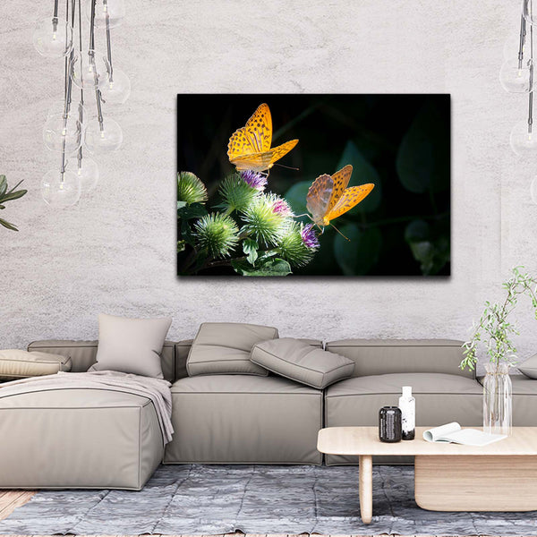 Butterfly Sunflowers Wall Art | MusaArtGallery™