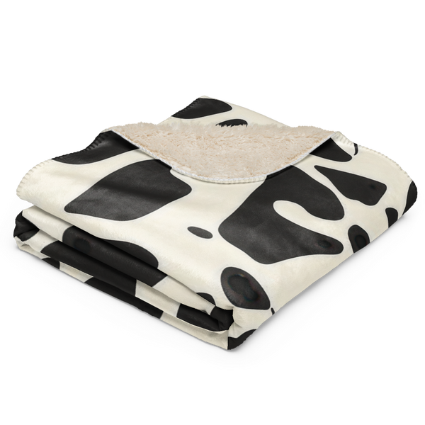 Cow Print Sherpa Blanket 