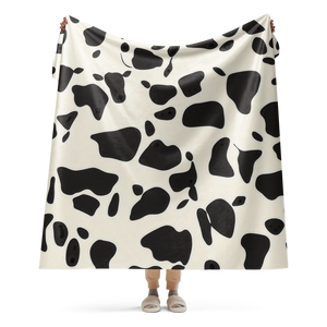 Cow Print Sherpa Blanket – Cozy, Fun, and Stylish