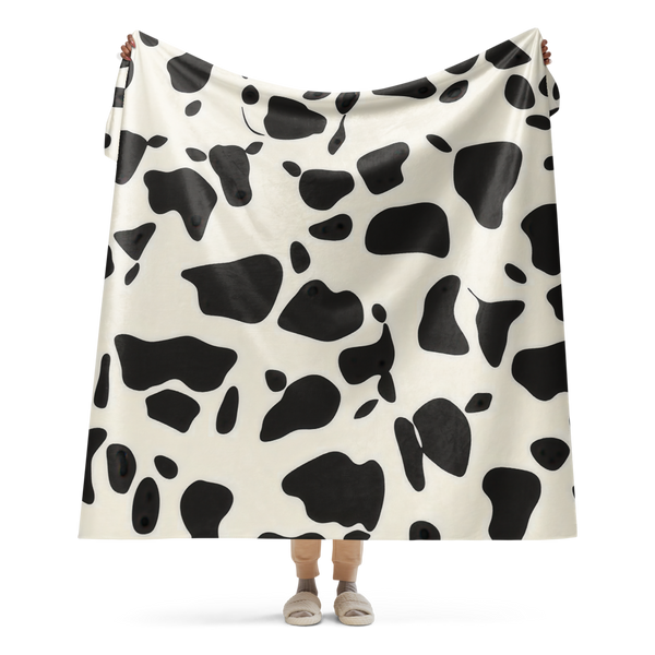 Cow Print Sherpa Blanket – Cozy, Fun, and Stylish