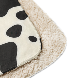 Cow Print Sherpa Blanke