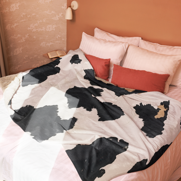 Cow Sherpa Blanket