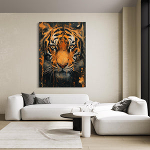 Orange Tiger Face Arts | MusaArtGallery™