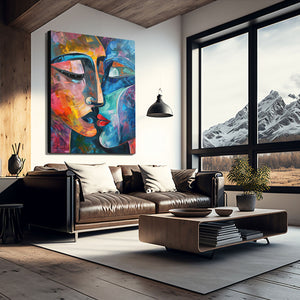 Face Large Colorful Wall Art