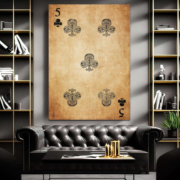 Five of Clubs Canvas | MusaArtGallery™