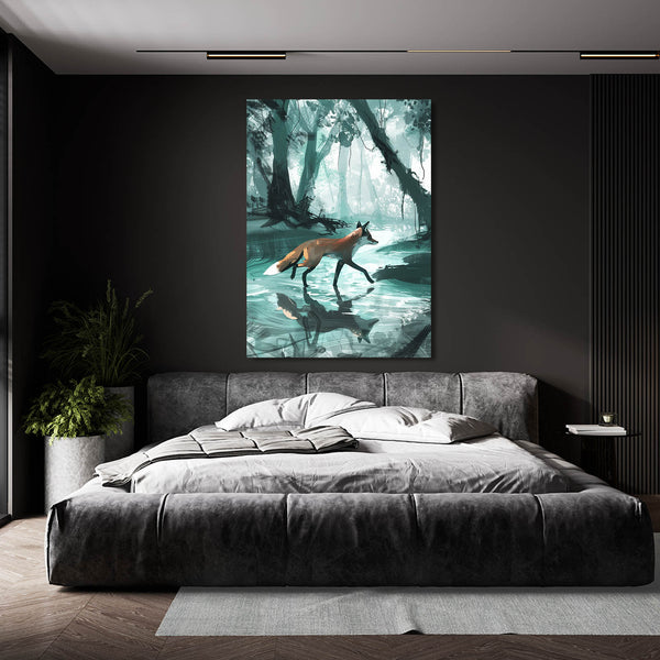 Forest Reflection Fox Art | MusaArtGallery™