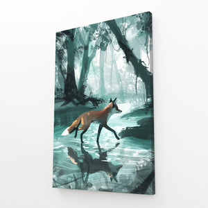 Forest Reflection Fox Art | MusaArtGallery™