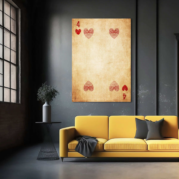 Four of Hearts Canvas | MusaArtGallery™