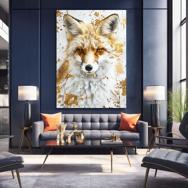 Golden Fox Gaze Fox Art | MusaArtGallery™