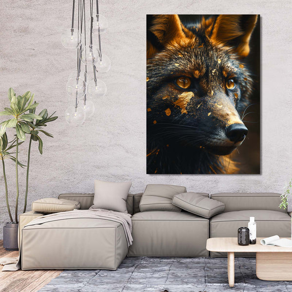 Golden Glimmer Fox Art | MusaArtGallery™