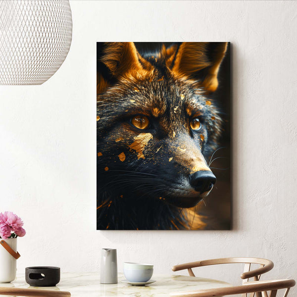 Golden Glimmer Fox Art | MusaArtGallery™