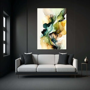 Green Abstract Canvas Wall Art | MusaArtGallery™ 