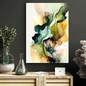 Green Abstract Canvas Wall Art | MusaArtGallery™ 