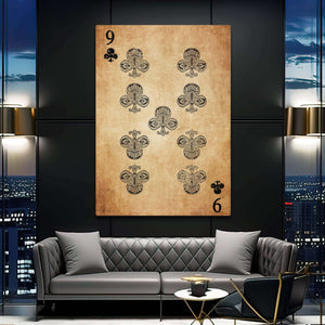 Nine of Clubs Canvas | MusaArtGallery™