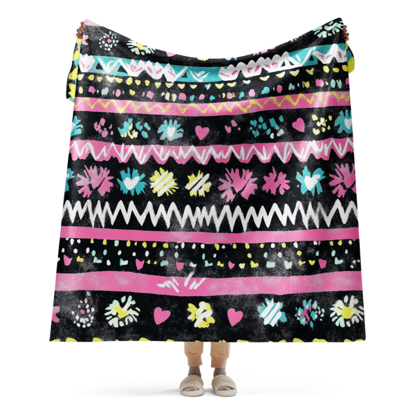 Pink Aztec Sherpa Blanket 