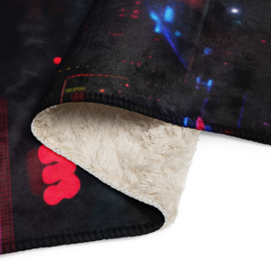 Purple Black Sherpa Blanket