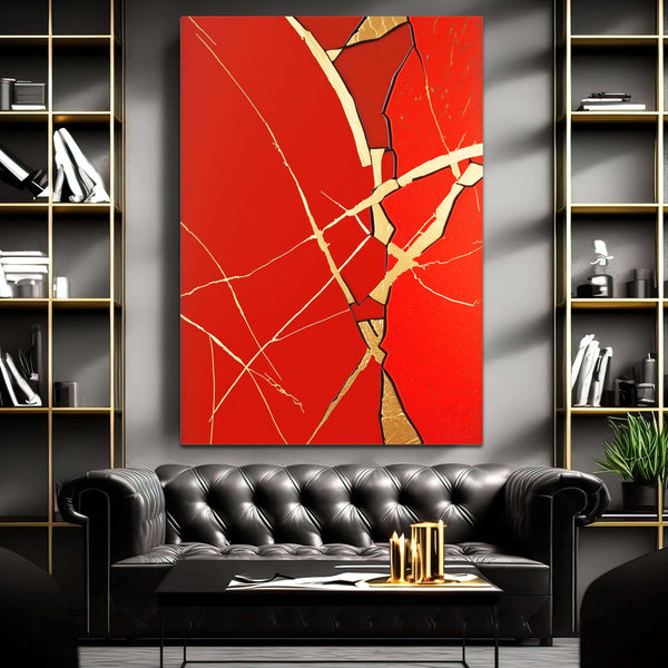 Red Abstract Canvas | MusaArtGallery™ 