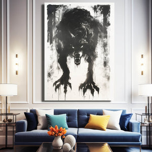 Scary Black Wolf Art  | MusaArtGallery™
