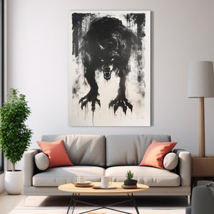 Scary Black Wolf Art  | MusaArtGallery™