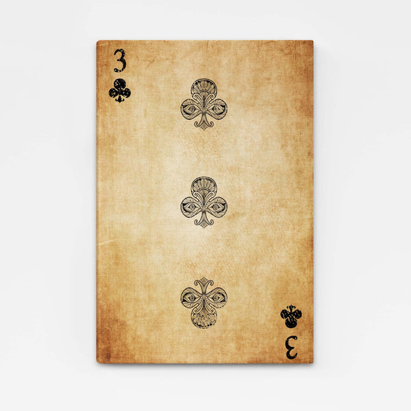 Three of Clubs Canvas | MusaArtGallery™