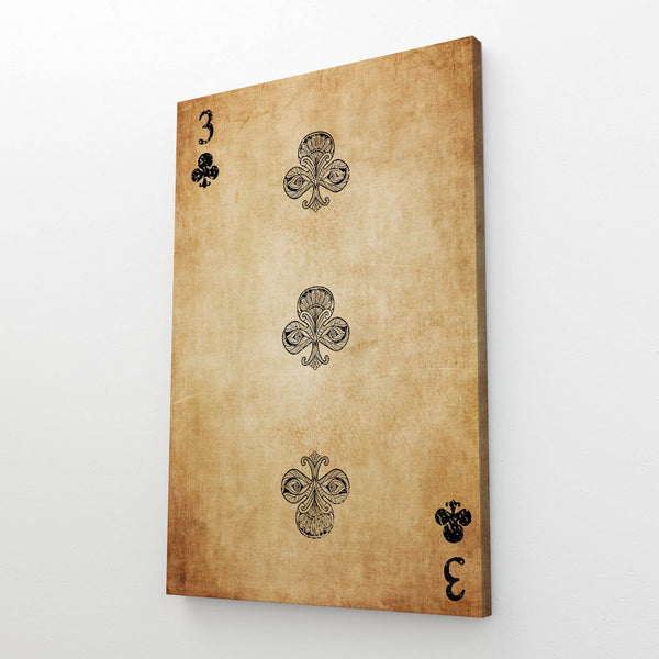 Three of Clubs Canvas | MusaArtGallery™
